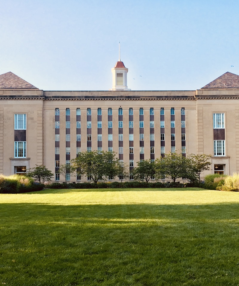 Campus quad with historic architecture